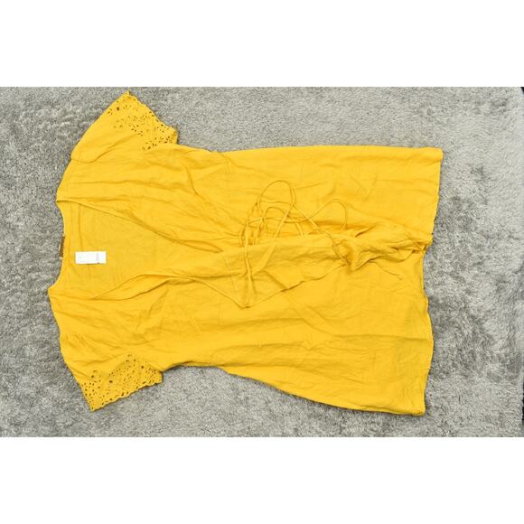 NEW LOFT Yellow Linen Cardigan 20W Plus NWT Long Laced - Picture 4 of 8